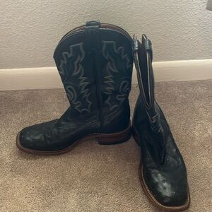 Black Genuine Ostrich Tony Lama Cowboy Boots 8.5